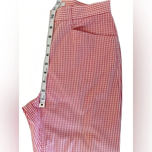 Jones New York Sport Stretch Capri Pants Size 4 Red White Gingham Check Cropped - Picture 8 of 9
